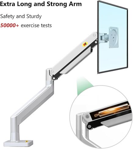 NB North Bayou Monitor Arm Ultra Wide Full Motion Swivel Monitor Mount for 22''-40'' Monitors with Load Capacity from 4.4 to 30lbs Height Adjustable Monitor Stand G40-S (Sliver) in Kuwait