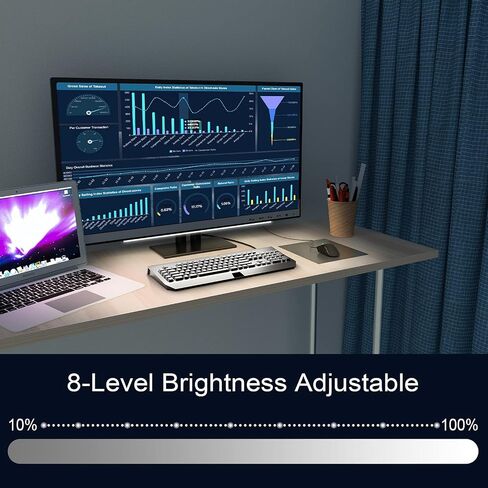 Under Monitor Light Bar, RGB Screenbar Light Desk Lamp Computer, Dimmable LED with Dynamic Rainbow Effect, Gaming USB Powered, Remote Control Color Changing, Adjustable Brightness and Speed in Saudi Arabia