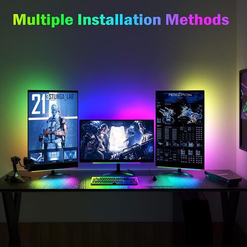 Under Monitor Light Bar, RGB Screenbar Light Desk Lamp Computer, Dimmable LED with Dynamic Rainbow Effect, Gaming USB Powered, Remote Control Color Changing, Adjustable Brightness and Speed in Saudi Arabia