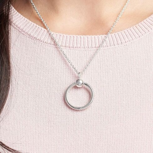 Pandora Moments Small O Pendant - Stunning Women's Jewelry - Great Gift for Her - Snake Chain Pendant - Sterling Silver, With Gift Box in Saudi Arabia