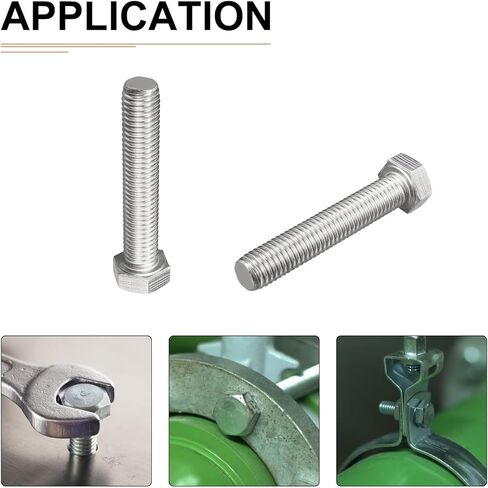 M12x60mm(DxH) Hex Bolts - 4Pack - Good for Machine Tools - 304 Stainless Steel Hexagon Head Screws in Kuwait