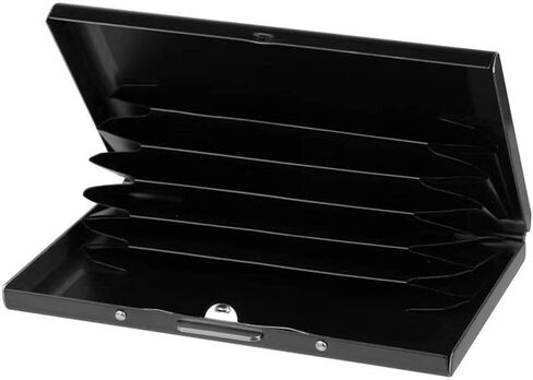 حامل بطاقات الائتمان من الفولاذ المقاوم للصدأ بتقنية RFID، محفظة معدنية رفيعة للرجال والنساء لرخصة القيادة، وبطاقات الهوية، وبطاقات الائتمان، أو بطاقات العمل. (10 بطاقات) (أسود 10 شبكة) in Kuwait