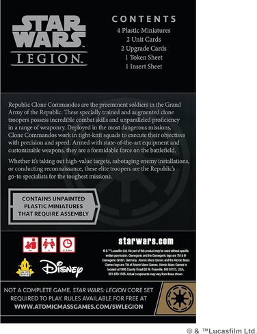 حرب النجوم: توسعة Legion Republic Clone Commandos - جنود النخبة! لعبة استراتيجية المنمنمات على الطاولة للأطفال والكبار، للأعمار من 14 عامًا فما فوق، 2 لاعبين، وقت اللعب 3 ساعات، مصنوعة in Saudi Arabia