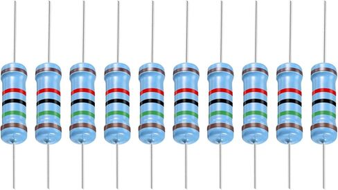 YOKIVE 30 PCS Metal Film Resistors, 15k Ohm Resistor with 2W 1% Tolerance, Lead, Good for DIY Electronic Projects (5 Color Bands, 15.5+/-1mm) in Saudi Arabia
