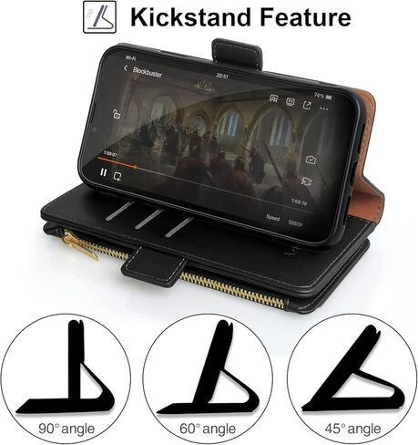 Antsturdy Samsung Galaxy A71 5G Wallet case with Card Holder for Women Men,Galaxy A71 5G Phone case RFID Blocking PU Leather Flip Shockproof Cover with Strap Zipper Credit Card Slots,Wine Red in Kuwait