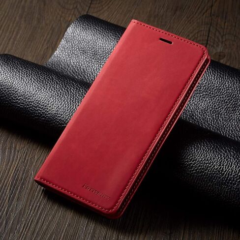 حافظة EYZUTAK Galaxy S9 PU من الجلد، فتحة بطاقة بمسند، غطاء محفظة بإغلاق مغناطيسي - أسود in Kuwait