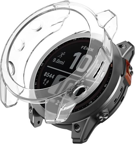 ISABAKE Compatible for Garmin Fenix 7X/Fenix 7X Pro/EPIX Pro 51mm Protective Case Cover, Transparency TPU Protective Case Cover Shell in Saudi Arabia