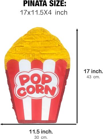 Popcorn Pinata Carnival Movie Theme Party Supplies Birthday Party Decorations 17 x 11.5 x 4 Inch in Kuwait