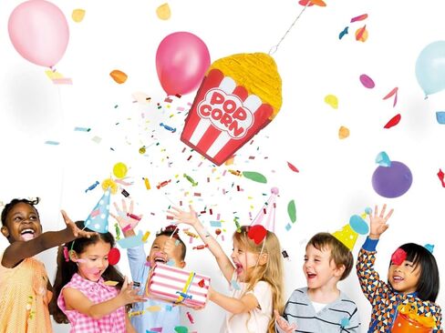 Popcorn Pinata Carnival Movie Theme Party Supplies Birthday Party Decorations 17 x 11.5 x 4 Inch in Kuwait