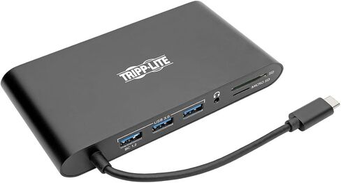 قاعدة توصيل Tripp Lite USB 3.1 Gen 1 USB-C مع USB-A، HDMI، VGA، mDP، جيجابت إيثرنت، بطاقة ذاكرة، 3.5 مم وشحن USB-C PD، USB C، USB نوع C، USB نوع C ( U442-DOCK1) in Kuwait