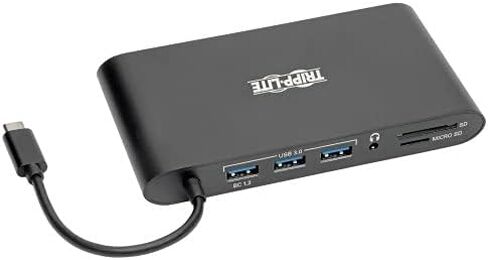 قاعدة توصيل Tripp Lite USB 3.1 Gen 1 USB-C مع USB-A، HDMI، VGA، mDP، جيجابت إيثرنت، بطاقة ذاكرة، 3.5 مم وشحن USB-C PD، USB C، USB نوع C، USB نوع C ( U442-DOCK1) in Kuwait