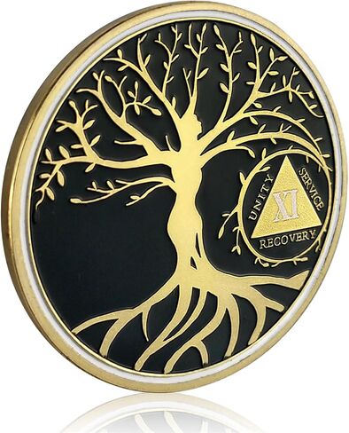 1 Year Sobriety Chip| AA Coins and Medallions| Tree of Life Recovery Medallion Sobriety Gifts for Men Women(Year Ⅰ) in Saudi Arabia