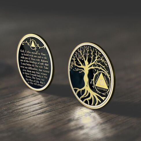 1 Year Sobriety Chip| AA Coins and Medallions| Tree of Life Recovery Medallion Sobriety Gifts for Men Women(Year Ⅰ) in Saudi Arabia