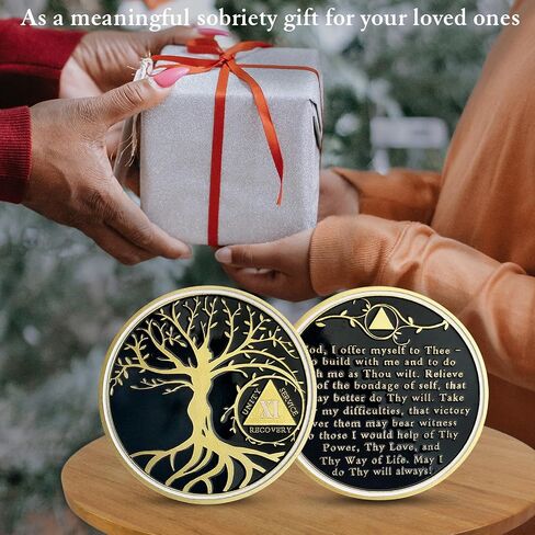 1 Year Sobriety Chip| AA Coins and Medallions| Tree of Life Recovery Medallion Sobriety Gifts for Men Women(Year Ⅰ) in Saudi Arabia