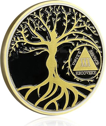 1 Year Sobriety Chip| AA Coins and Medallions| Tree of Life Recovery Medallion Sobriety Gifts for Men Women(Year Ⅰ) in Saudi Arabia