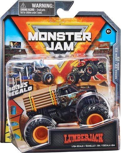 Monster Jam، شاحنة Lumberjack Monster الرسمية، مركبة مصبوبة، سلسلة Arena المفضلة، مقياس 1:64، ألعاب أطفال للأولاد من سن 3 سنوات فما فوق in Kuwait