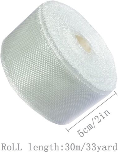 Fiberglass Cloth Tape, 6 oz, Woven Fiberglass Fabrics Tape, Repair and Reinforcement Heat Insulation E-Glass,Size 4 inches Wide, 33 Yards (10cm x 30m) in Kuwait