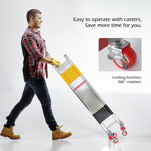 بوابة حاجز أمان صناعية قابلة للتوسيع من MYOYAY، بوابة حاجز أمان معدنية قابلة للطي بطول 9.84 قدم مع سياج متنقل بعجلات، سياج مروري قابل للسحب في الهواء الطلق يتم تجميعه بسهولة in Kuwait