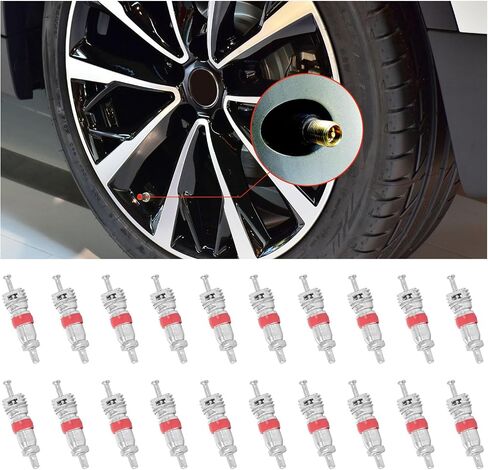 10 PCS Car Tire Valve Stem Cores, Premium TPMS Safe Nickel Plated Auto Valve Cores, Universal Vehicle Tire Repair Valves for Cars, SUVs, Bicycles, Trucks, Motorcycles in Saudi Arabia