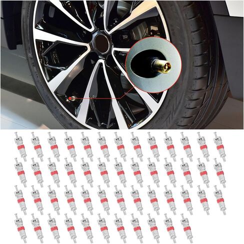 10 PCS Car Tire Valve Stem Cores, Premium TPMS Safe Nickel Plated Auto Valve Cores, Universal Vehicle Tire Repair Valves for Cars, SUVs, Bicycles, Trucks, Motorcycles in Saudi Arabia
