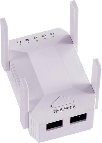 معزز إشارة موسع WiFi، محسن WiFi ثنائي التردد 5 جيجا هرتز/2.4 جيجا هرتز، تغطية كاملة 360 درجة، أربعة هوائيات، مكرر إنترنت لاسلكي، مع منفذ إيثرنت، يمكن ضبطه بسرعة in Kuwait