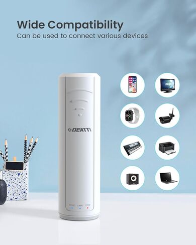 DEATTI 2023 نسخة محدثة من موسع/مكرر WiFi، يعزز ما يصل إلى 12000 قدم مربع، معزز إشارة موسع WiFi، معزز الإنترنت مع منفذ إيثرنت، سهل الإعداد معزز الإشارة اللاسلكية المنزلية in Kuwait
