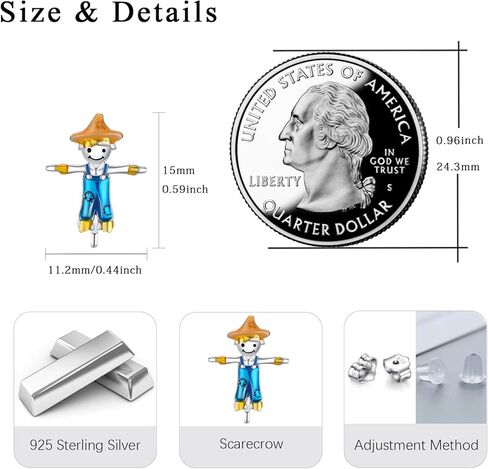 أقراط الفزاعة 925 من الفضة الإسترليني أقراط الفزاعة هيبوالرجينيك مجوهرات هدية للنساء الفتيات المراهقات in Kuwait