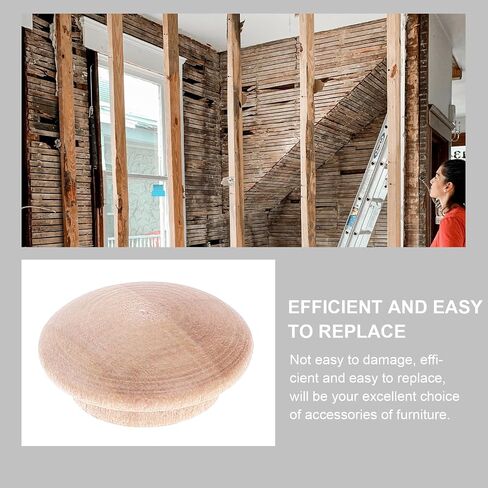 UKCOCO 25Pcs Wood Hole Plugs, 1 inch Stair Cover Plugs Button Screw Plugs Wood Dowel Stopper Mushroom Plugs Bamboo Cap Furniture Decor for Woodworking in Saudi Arabia