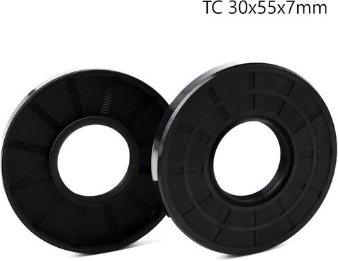 XiKe ختم عمود الزيت، أختام الشفاه، TC 34x55x9 مم غطاء مطاطي النتريل شفة مزدوجة مع زنبرك، أختام زيت لأعمدة التحمل، أعمدة دوارة، إلخ، عبوة سوداء من 2 in Kuwait