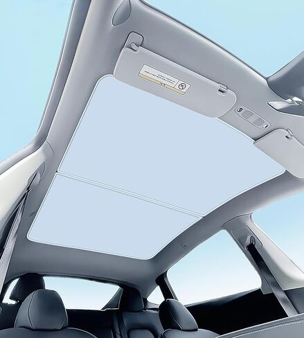 Didida Model 3 Roof Window Sunshade for Tesla - Upgraded Electrostatic Adsorption Type Protection Effectively Heat Insulation for Model 3 2023 2022 2021, Beige in Saudi Arabia