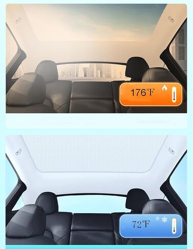Didida Model 3 Roof Window Sunshade for Tesla - Upgraded Electrostatic Adsorption Type Protection Effectively Heat Insulation for Model 3 2023 2022 2021, Beige in Saudi Arabia