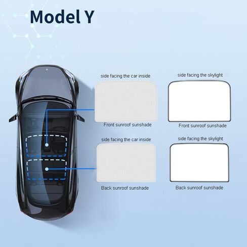 Didida Model 3 Roof Window Sunshade for Tesla - Upgraded Electrostatic Adsorption Type Protection Effectively Heat Insulation for Model 3 2023 2022 2021, Beige in Saudi Arabia