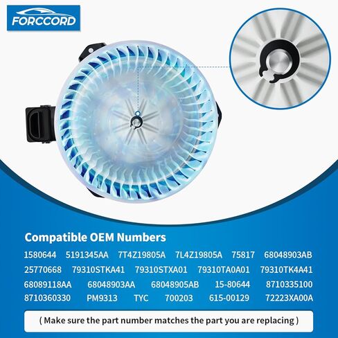 محرك منفاخ مروحة HVAC متوافق مع كرايسلر 200 سيبرينغ جيب باتريوت كاليبر رحلة رام 1500 أكورا TL أكورد إيدج لينكولن استبدال #79310-STKA-41 5191345AA محرك سخان منفاخ التيار المتردد in Kuwait