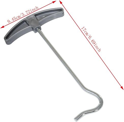 خيمة وتد الأظافر بولير مزيل وتد الخيمة مع مقبض بلاستيكي وتد الخيمة أداة سحب الأظافر لمختلف الأظافر والحدائق والمرافق الترفيهية (رمادي)-قطعة واحدة in Kuwait