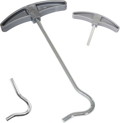 خيمة وتد الأظافر بولير مزيل وتد الخيمة مع مقبض بلاستيكي وتد الخيمة أداة سحب الأظافر لمختلف الأظافر والحدائق والمرافق الترفيهية (رمادي)-قطعة واحدة in Kuwait