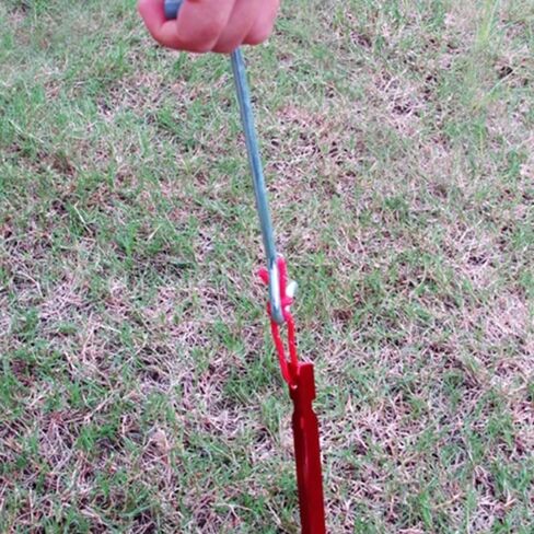 خيمة وتد الأظافر بولير مزيل وتد الخيمة مع مقبض بلاستيكي وتد الخيمة أداة سحب الأظافر لمختلف الأظافر والحدائق والمرافق الترفيهية (رمادي)-قطعة واحدة in Kuwait