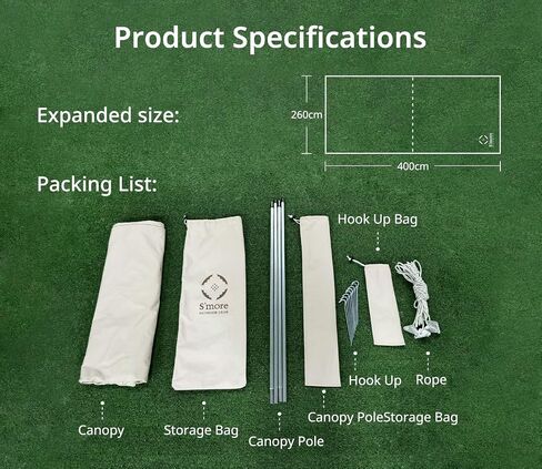 S'more Tarppi R-400 Camping Tarp Waterproof Portable Sun Shelter for Glamping Hiking Traveling in Saudi Arabia