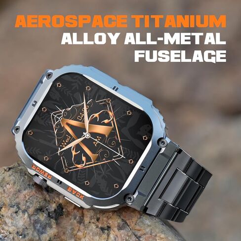 ساعة ذكية، ساعة ذكية مقاس 2 بوصة لهواتف Android، ساعة ذكية متينة مقاومة للماء حتى 100 متر مع مكالمة بلوتوث (الرد/الاتصال الهاتفي) عمر البطارية 70 يومًا، 100+ أوضاع رياضية لمعدل ضربات القلب وضغط الدم in Kuwait