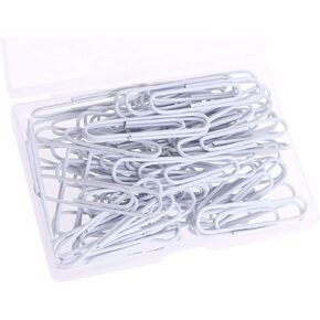 PTC Office 60PCS Colored Plastic Coated Paperclips Metal Bookmark Memo Note Paper Clip, 2-Inch, (White)
