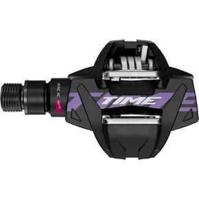 TIME Sport Pedals TIME XC 6 with ATAC Standard Cleats, Black Purple B1 - High Performance Mountain Bike Pedals Set