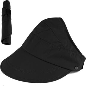 Women Sun Visor Hat Wide Brim Summer UV Protection Beach Cap Foldable Packale Ponytail Beach Hats