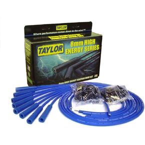 Taylor Cable 60655 Blue Universal 8mm High Energy Resistor Core Ignition Wire Set