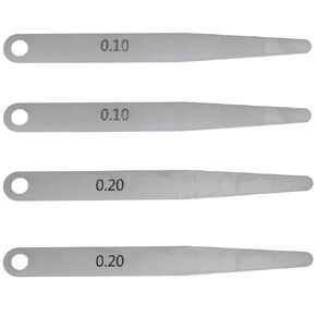 4PCS Spring Steel Metric Feeler Gauges Feeler Gauge Gap Measuring Tools Metric Feeler Gauge Sets (2pcs 0.1mm and 2pcs 0.2mm)