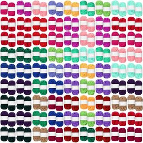 150 Rolls 10g Acrylic Crochet Yarns Skeins 3300 Yards in Total Soft Mini Assorted Colors Skeins Multicolor Yarn Skeins for Knitting Handcraft and Crochet Projecting Adults Beginner Kit