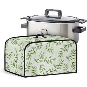 Kitchen Appliances Cover Water Resistant Protector for Slow Cooker, Portable Dust Cover wit Mesh Pocket and Top Handle, Coffee Bean Brown