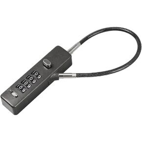 RESET-028 Combination Cable Lock - Versatile 12"/24"/48" Sizes, 4-Digit Resettable Code, Sturdy Steel Rope for Bikes, Lockers, Cabinets, Wardrobes, Small Fences - Durable Security Black
