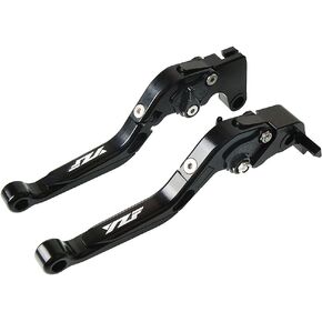 مجموعة أذرع الفرامل والقابض قابلة للطي وقابلة للتمديد CNC لـ YZF R1 2004-2014 لـ YZF R6 2005-2016 أسود
