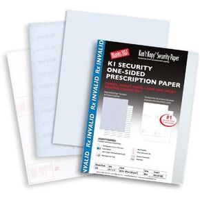 Security Sheets - Kant Copy Security Rx Invalid 60 lb Offset Uncoated Blue 8.5 x 11 Sheets 250 per Package