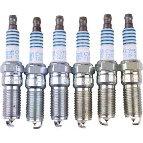 6PCS Spark Plug SP520 SP-520 CYFS12F5 CYFS-12F-5 compatible with Ford Edge Explorer Flex 3.5L F-150 3.3L Mustang Transit-150 250 350 3.7L Lincoln Continental MKS MKT MKX MKZ 3.7L