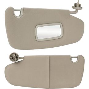 Youxmoto Left Driver and Right Passenger Side Sun Visor for Dodge Ram 1500 2500 3500-2002 2003 2004 2005 2006 2007 2008 2009, Replaces# 1CT11TL2AA, 1CT18TL2AA, Grey Car Visor with Mirror